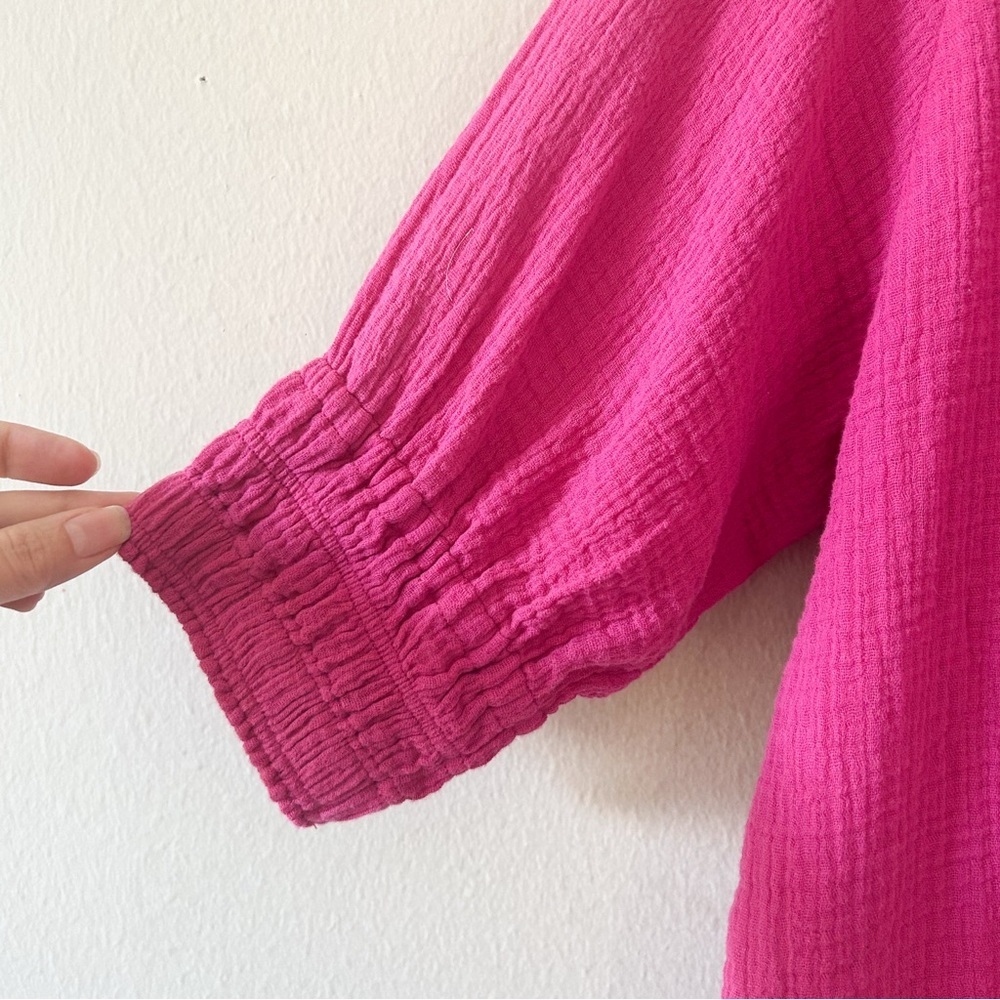Matilda Jane Good Hart River Puff Sleeve Cotton Gauze Blouse - Picture 4 of 7